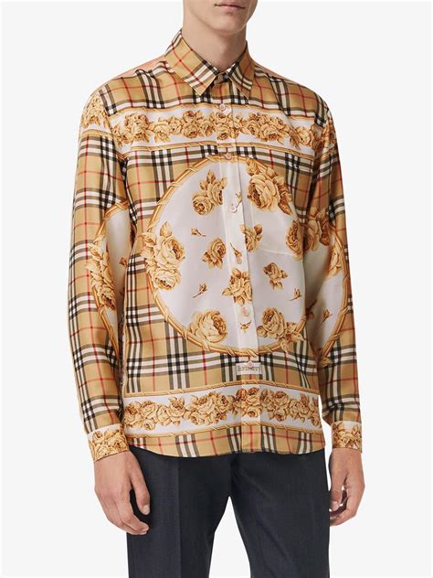 burberry archive silk shirt|burberry silk shirts for men.